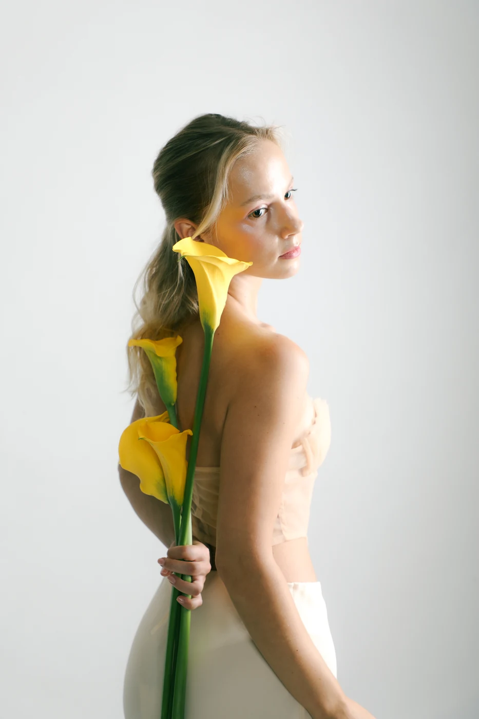 Portrait mit Blumen